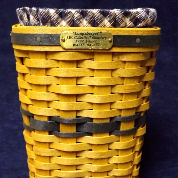 Longaberger 1997 C.C. J.W. Collection Miniature Waste Basket Combo New in Box - Picture 2 of 11